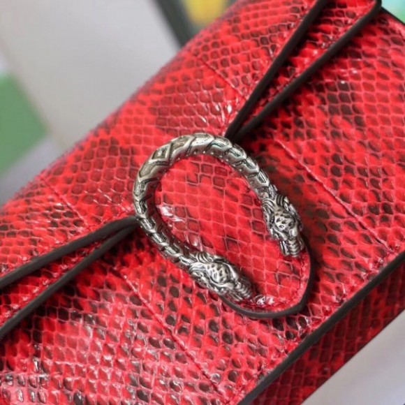 red dionysus S*per mini snakeskin bag
