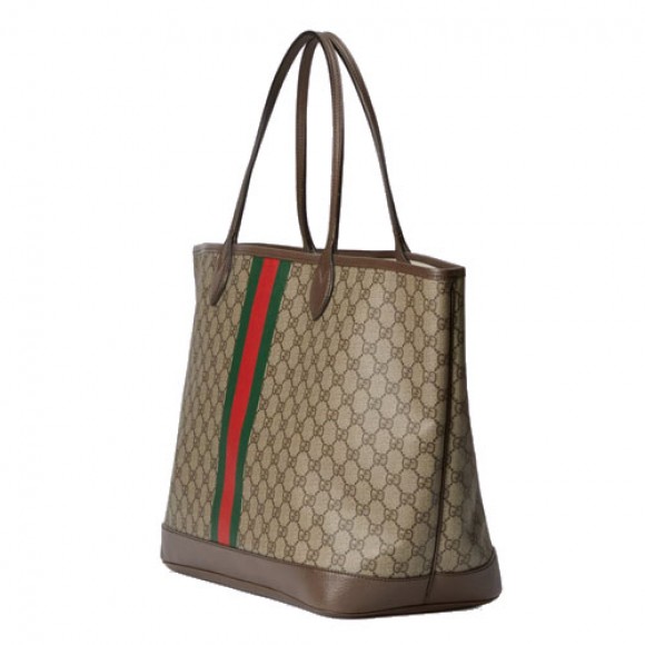 ophidia gg large tote bag beige and ebony gg S*p*e canvas