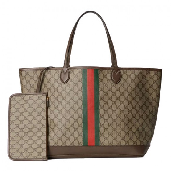 ophidia gg large tote bag beige and ebony gg S*p*e canvas