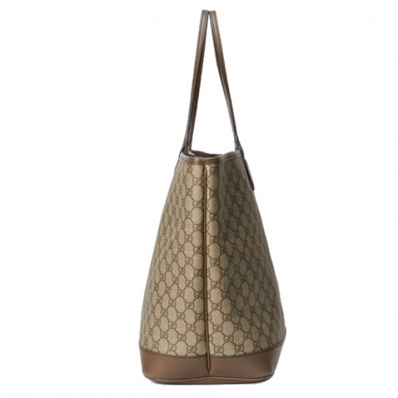 ophidia gg large tote bag beige and ebony gg S*p*e canvas
