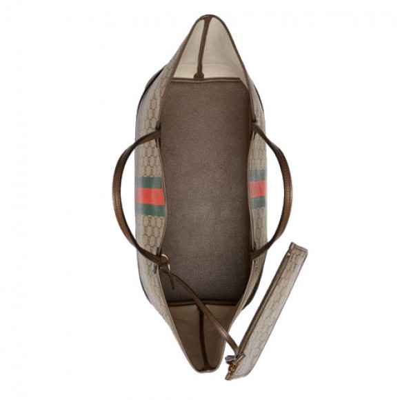 ophidia gg large tote bag beige and ebony gg S*p*e canvas