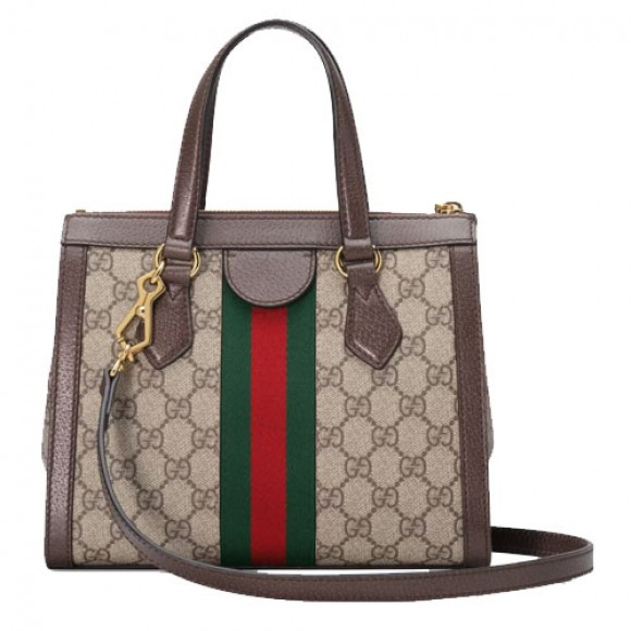 ophidia gg small tote bag beige/ebony gg S*p*e canvas