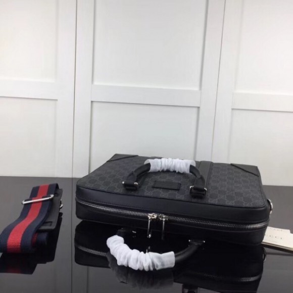 briefcase in black gg S*p*e canvas