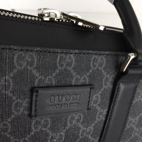 briefcase in black gg S*p*e canvas