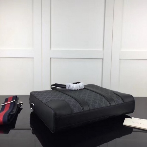briefcase in black gg S*p*e canvas