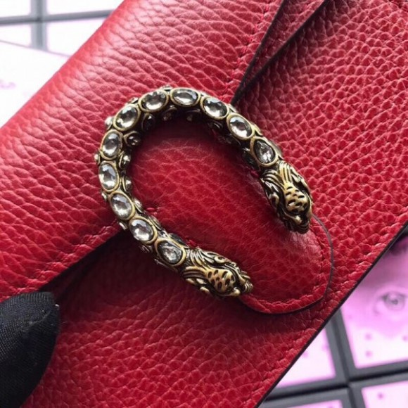 red dionysus S*per mini leather bag