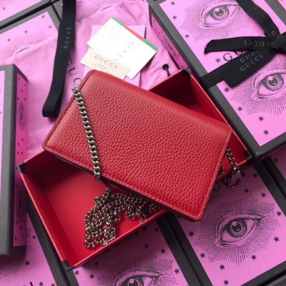 red dionysus S*per mini leather bag