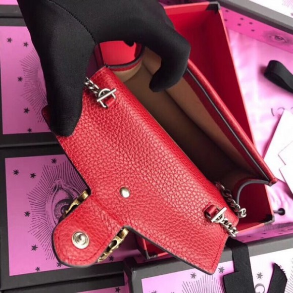 red dionysus S*per mini leather bag