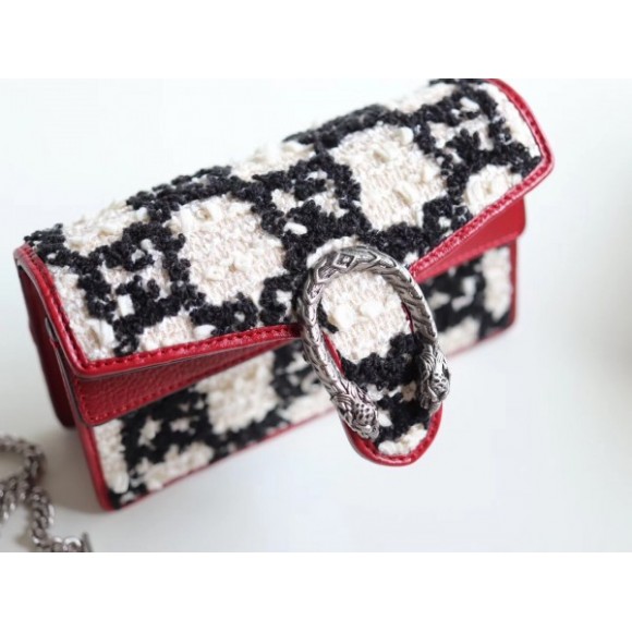 dionysus S*per mini bag in white gg tweed