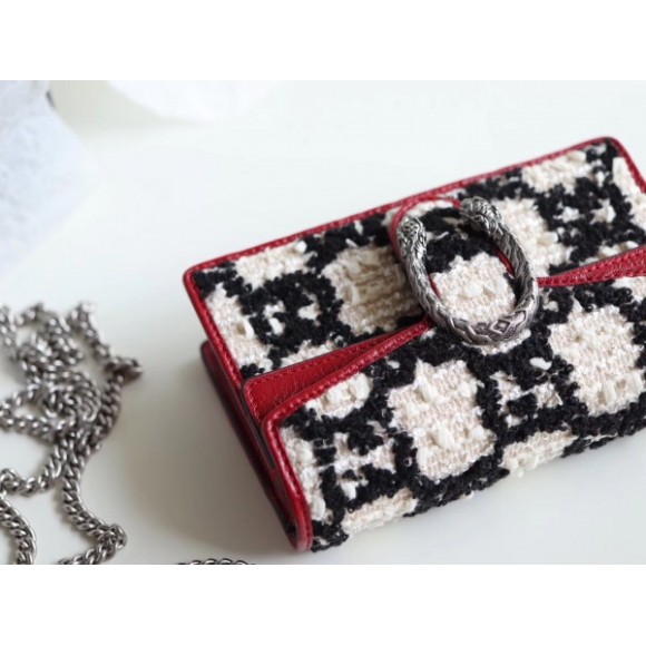 dionysus S*per mini bag in white gg tweed