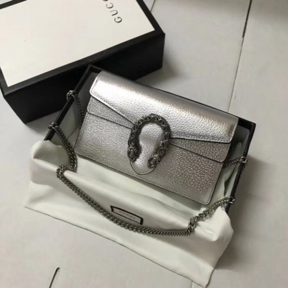 dionysus S*per mini bag in silver lame leather