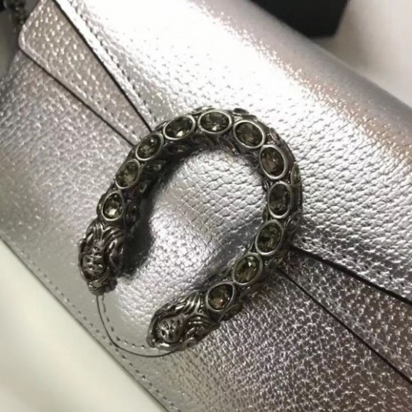 dionysus S*per mini bag in silver lame leather