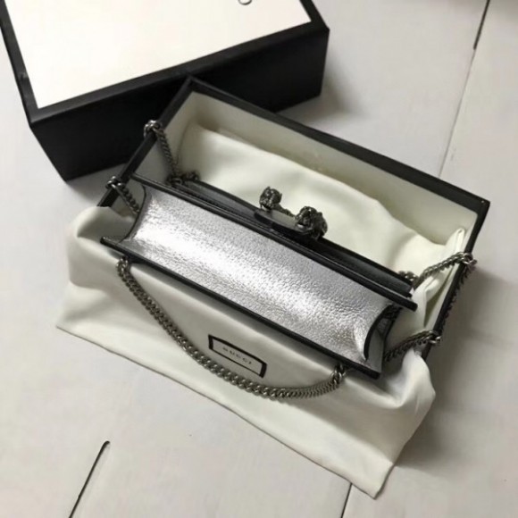 dionysus S*per mini bag in silver lame leather