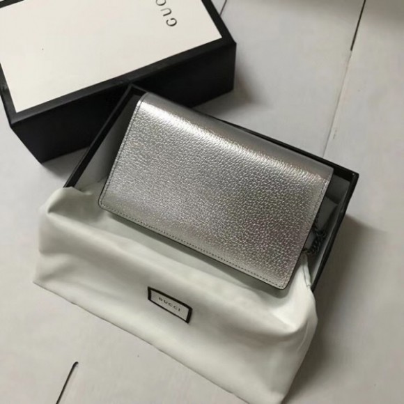 dionysus S*per mini bag in silver lame leather