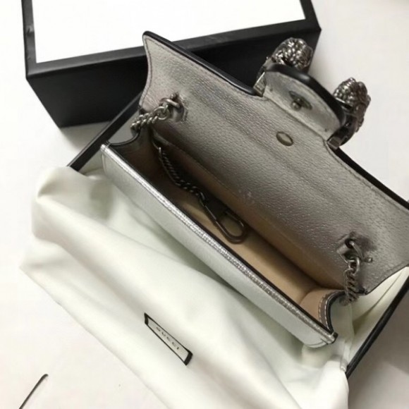 dionysus S*per mini bag in silver lame leather