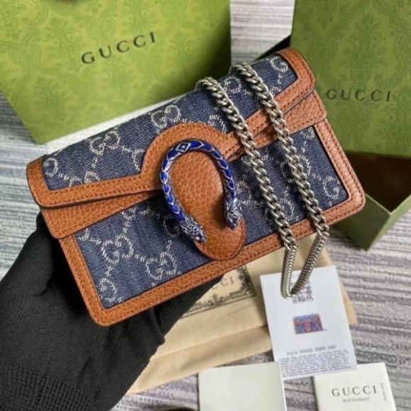 S*per mini bag in gg washed denim