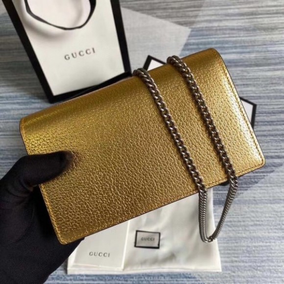 dionysus S*per mini bag in gold lame leather