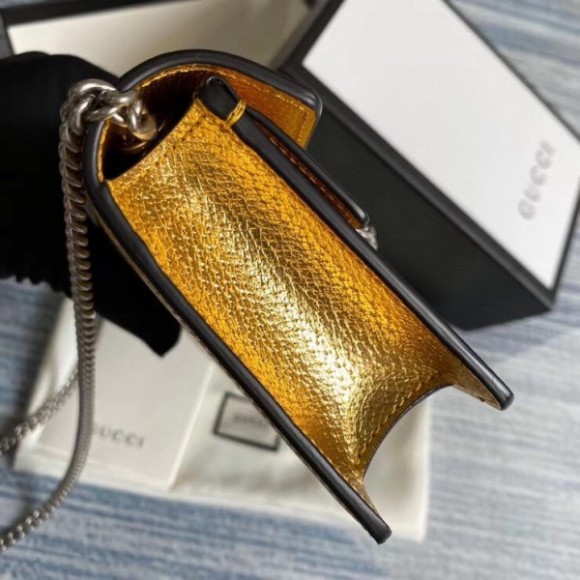 dionysus S*per mini bag in gold lame leather