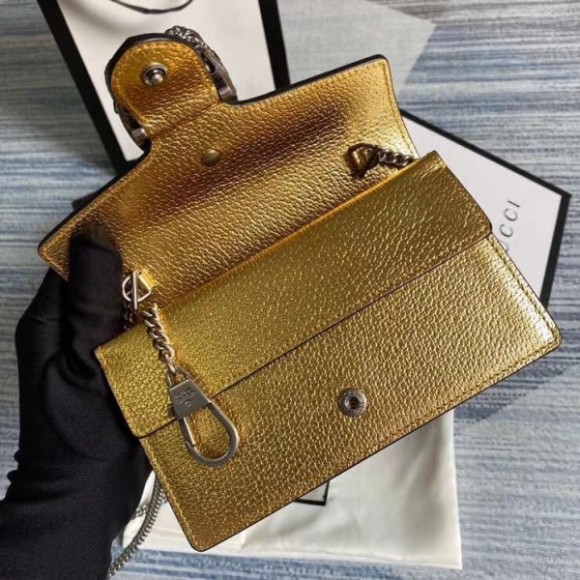 dionysus S*per mini bag in gold lame leather