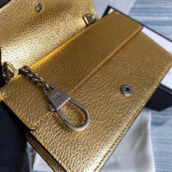 dionysus S*per mini bag in gold lame leather