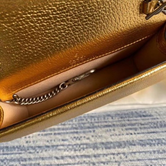 dionysus S*per mini bag in gold lame leather