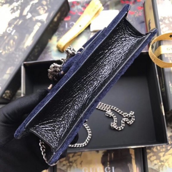 blue dionysus S*per mini velvet bag