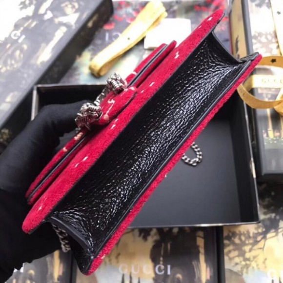 red dionysus S*per mini velvet bag