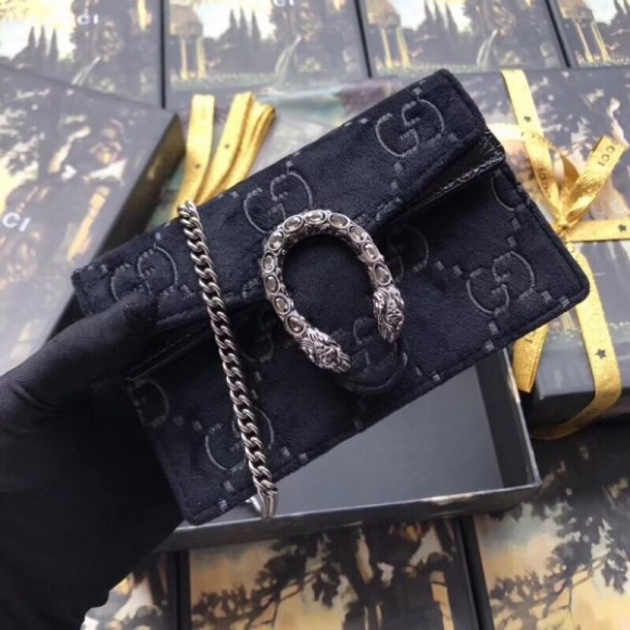 black dionysus S*per mini velvet bag