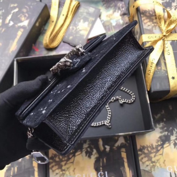 black dionysus S*per mini velvet bag