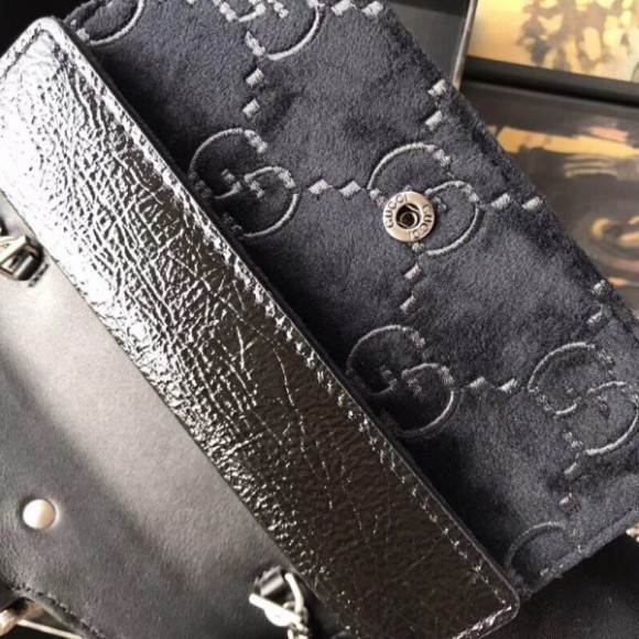 black dionysus S*per mini velvet bag