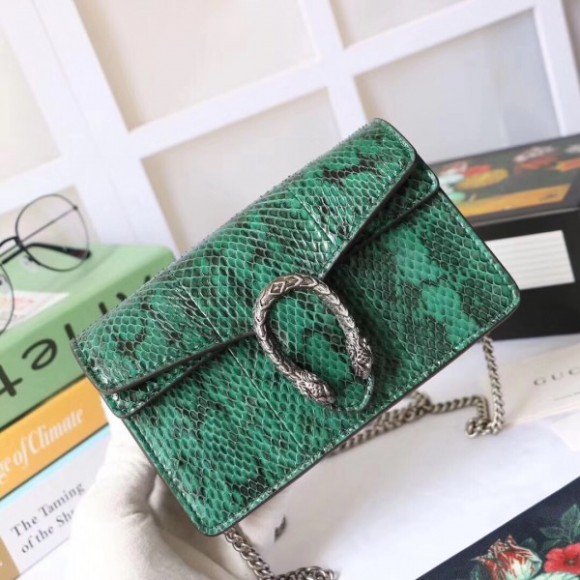 green dionysus S*per mini snakeskin bag