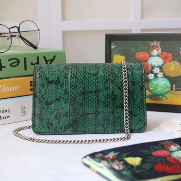 green dionysus S*per mini snakeskin bag