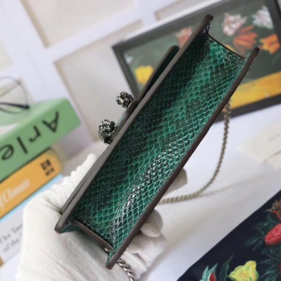 green dionysus S*per mini snakeskin bag