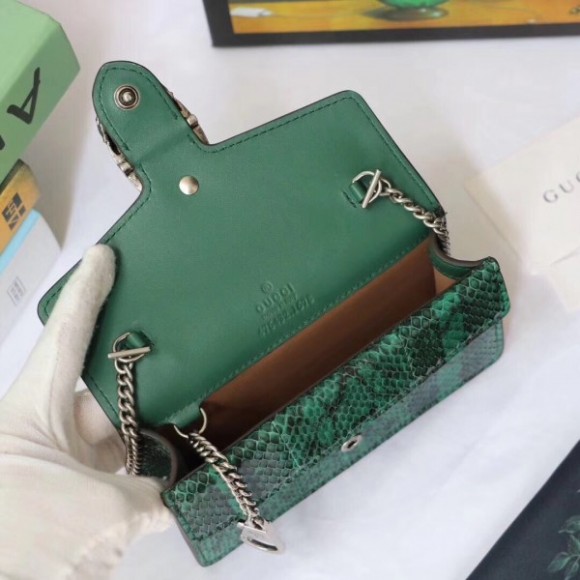 green dionysus S*per mini snakeskin bag