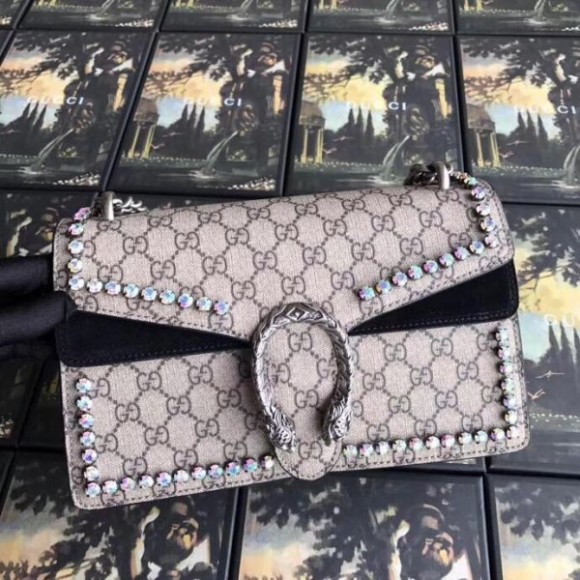 black dionysus gg S*p*e crystal small shoulder bag