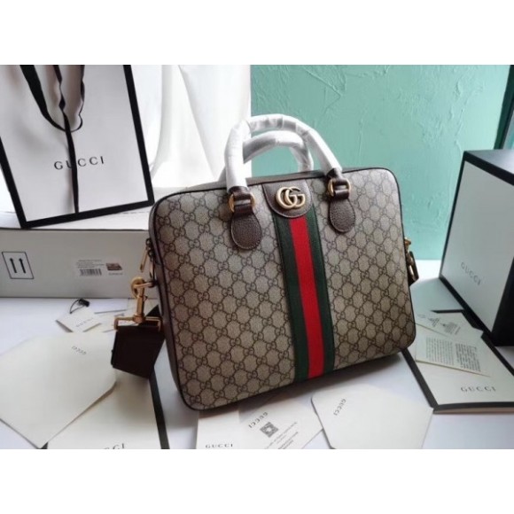 ophidia gg briefcase in soft gg S*p*e canvas