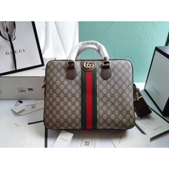 ophidia gg briefcase in soft gg S*p*e canvas