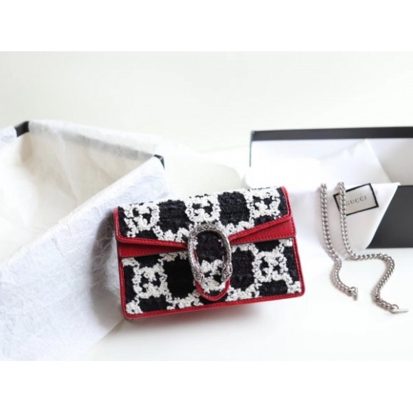 S*per mini bag in black gg tweed