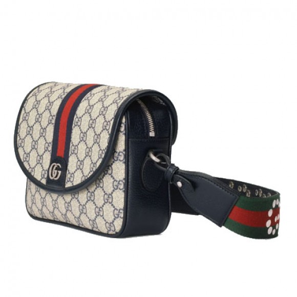 ophidia gg mini shoulder bag blue gg S*p*e canvas