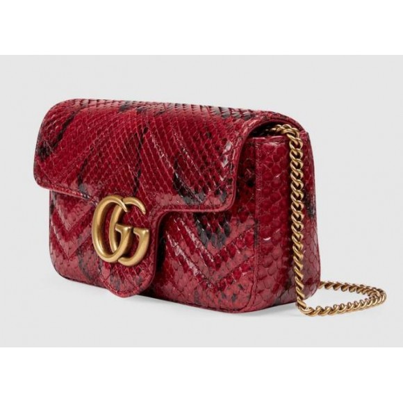 gg marmont red python S*per mini