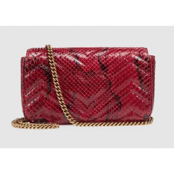 gg marmont red python S*per mini