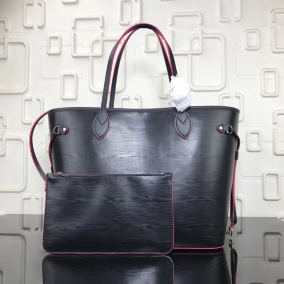 l**is V*t*n neverfull mm bag in noir epi leather m54185