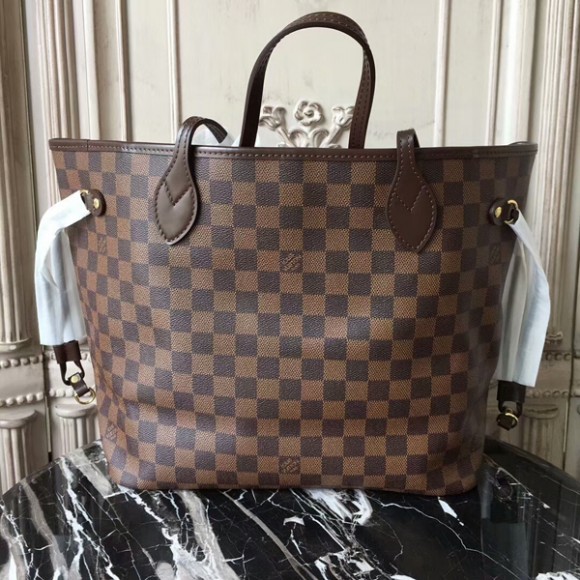 l**is V*t*n n41603 neverfull mm shoulder bag damier ebene canvas