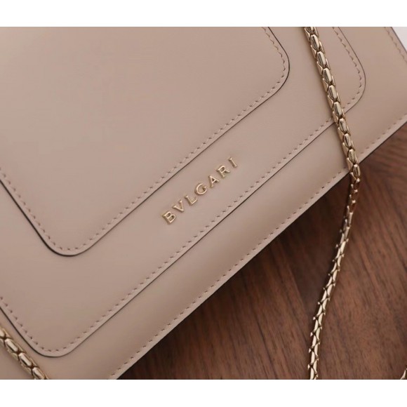 B*l*ai serpenti forever small cross-body bag in beige calfskin