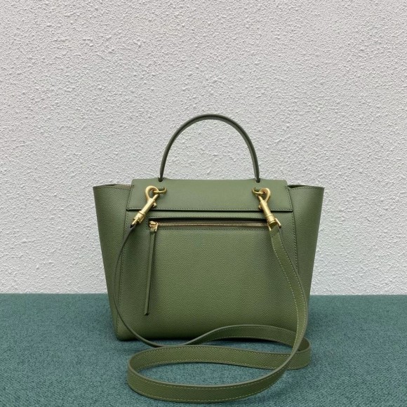 Ce**e micro belt bag in light khaki grained calfskin