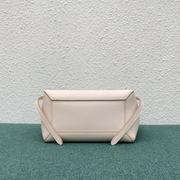 Ce**e belt nano bag in pale pink grained calfskin