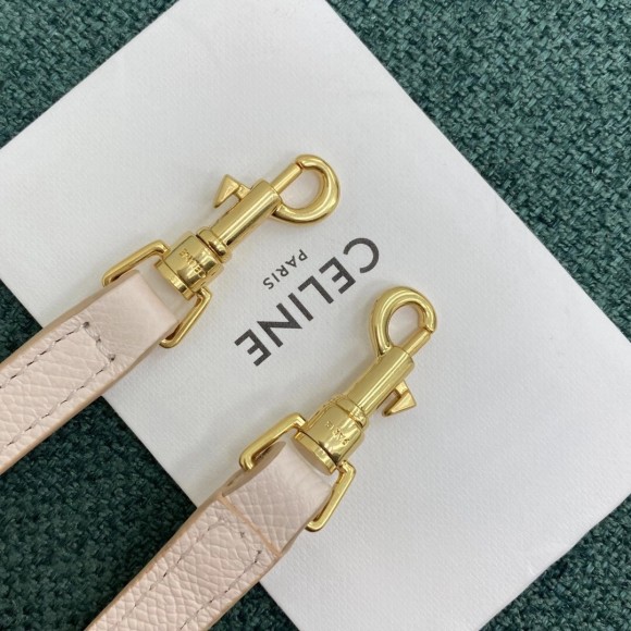 Ce**e belt nano bag in pale pink grained calfskin