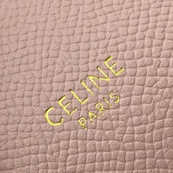 Ce**e micro belt bag in vintage pink grained calfskin