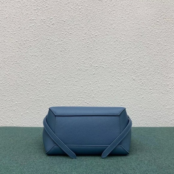 Ce**e belt nano bag in slate blue grained calfskin