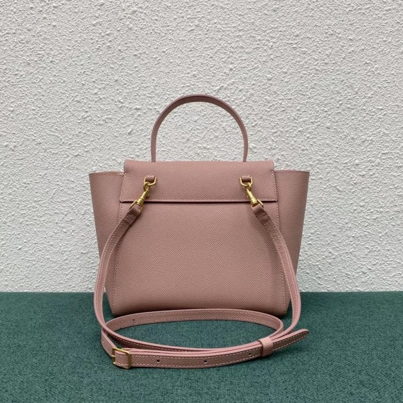 Ce**e belt nano bag in vintage pink grained calfskin